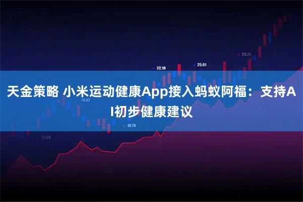 天金策略 小米运动健康App接入蚂蚁阿福:支持AI初步健康建议