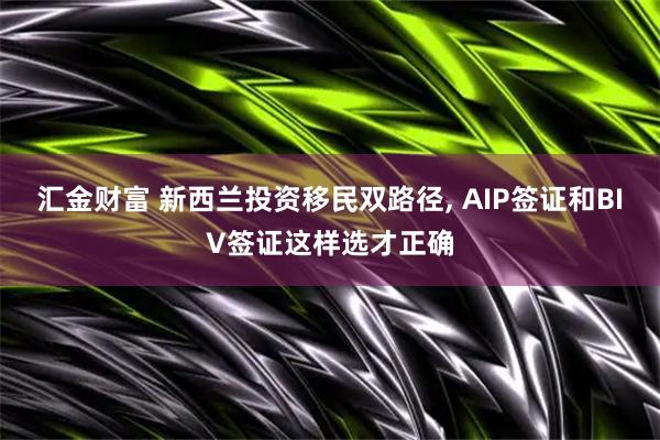 汇金财富 新西兰投资移民双路径, AIP签证和BIV签证这样选才正确