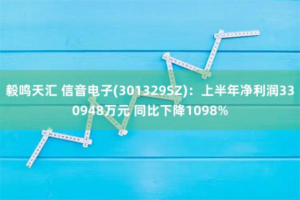 毅鸣天汇 信音电子(301329SZ)：上半年净利润330948万元 同比下降1098%